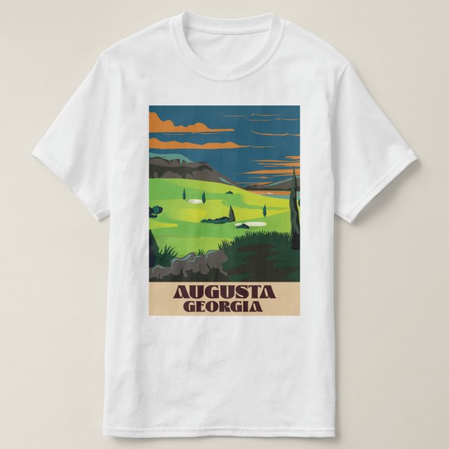 T-shirt Augusta Georgia poster sur le golf (Design devant)