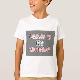 T-shirt Aujourd'hui est mon anniversaire Baby Pink Art Pri