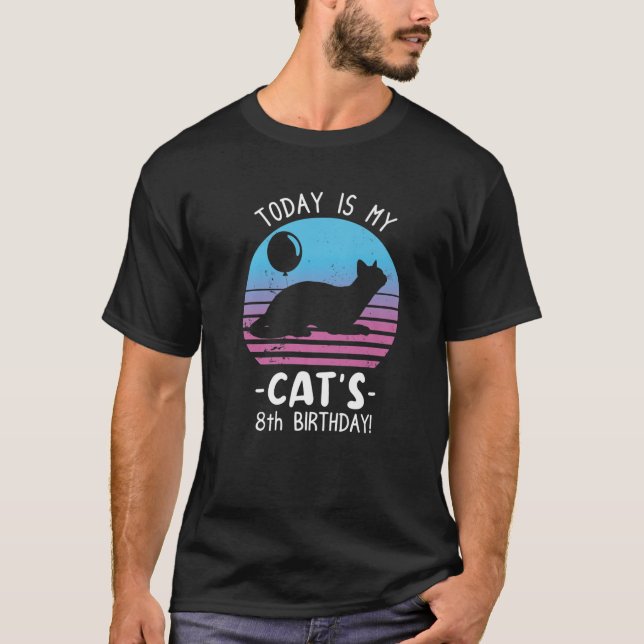 T-shirt Aujourd'Hui Est Mon Chats 8E Anniversaire! Birt de (Devant)