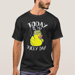 T-shirt Aujourd'hui est My Ducky Lucky Day Pêcheur Jaune R