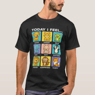 T-shirt Aujourd'Hui Je Sens Drôle Animaux Émotion Boîtes É