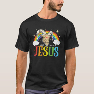 T-shirt Aujourd'hui pas Jésus Satan chèvre Satanic arc-en-