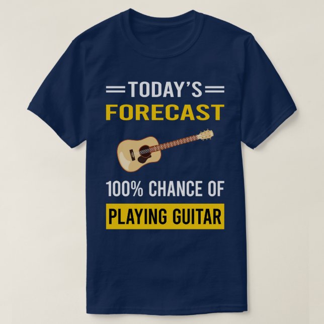 T-shirt Aujourd'hui Prévision Jouer Guitare Guitariste (Design devant)