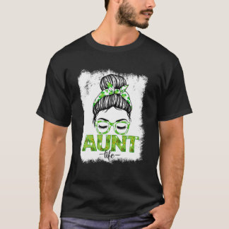 T-shirt Aunt Messy Bun Funny St Patrick's Day Irish Lucky