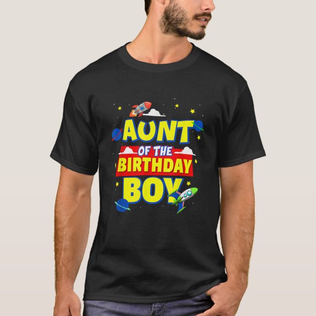 T-shirt Aunt Of The Birthday Astronaut Boy Outer Space The (Devant)