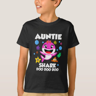 T-shirt Auntie Of The Baby Shark Birthday Auntie Shark 