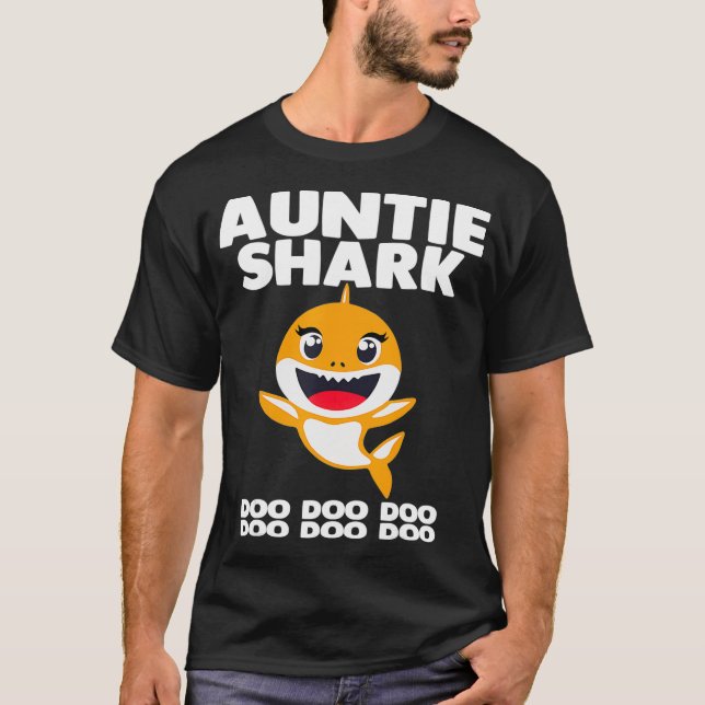 T-shirt Auntie Shark Cadeau mignonne bébé requin Design Fa (Devant)