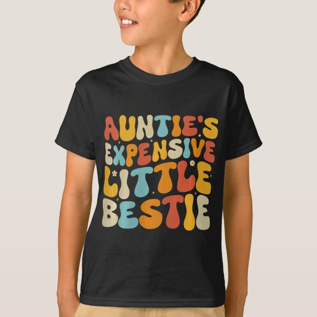 T-shirt Auntie's Expensive Little Ie, Funny New Aunt Nephe (Devant)