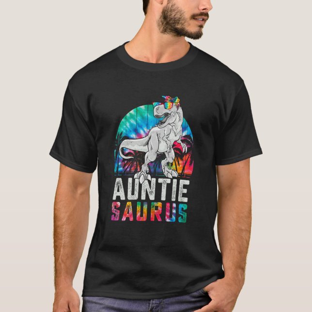 T-shirt Auntiesaurus Rex Dinosaur Aunt Saurus Family Match (Devant)