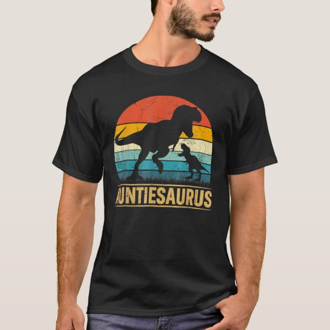 T-shirt Auntiesaurus T Rex Dinosaur Auntie Drôle Mère (Devant)