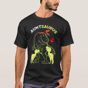 T-shirt Auntsaurus Tante 2 Enfants Dinosaur Tante Uncles J