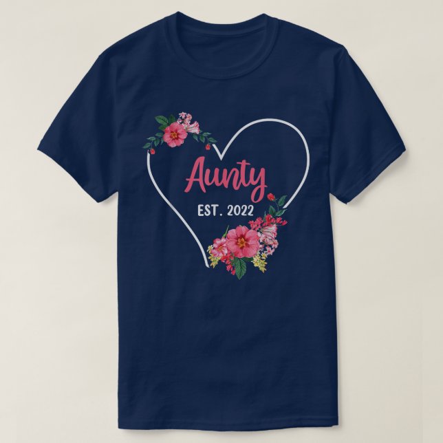T-shirt Aunty Est 2022 , Niece Nephew Pregnancy Announceme (Design devant)