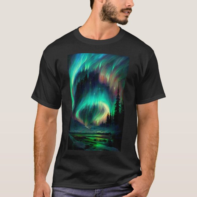 T-shirt Aurora Borealis / Cadeau auriculaire (Devant)