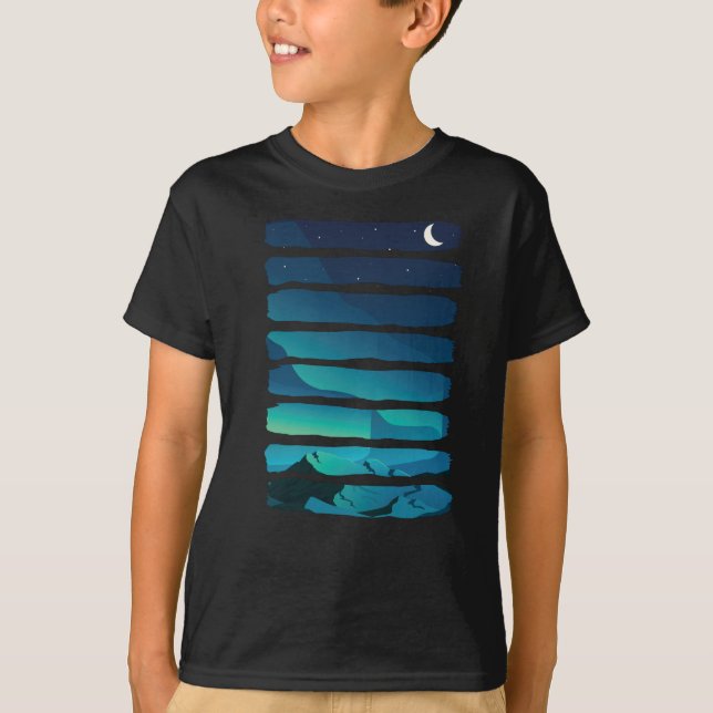 T-shirt Aurora Borealis Northern Lights Alaska Night Sky (Devant)