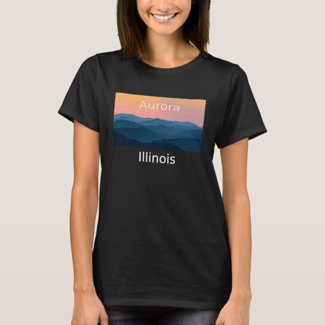 T-shirt Aurora Illinois Mountain sunset hometown (Devant)