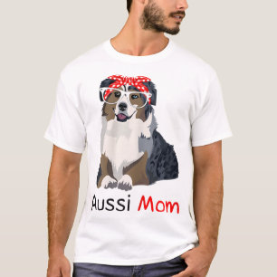 T-shirt Aussie Maman Chien Bandana Pet Lover Cadeau WoAuss