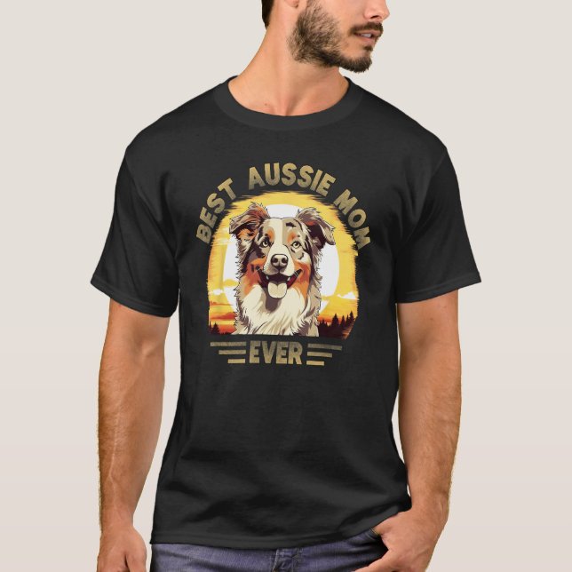 T-shirt Aussie Mom Australian Shepherd (Devant)
