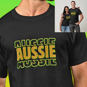 T-shirt AUSSIE Word Typographie sur Dark