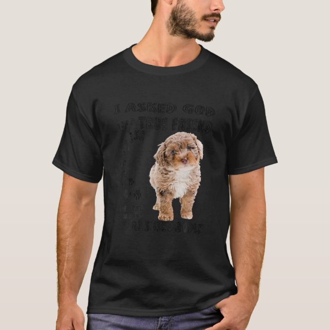 T-shirt Aussiedoodle Citation Maman, Aussiepoo Papa, Aussi (Devant)