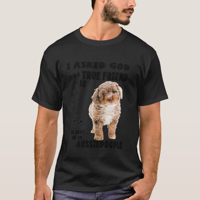 T-shirt Aussiedoodle Citation Maman Aussiepoo Papa mignon  (Devant)