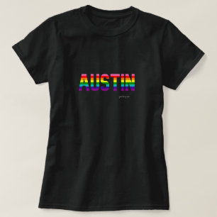 T-shirt Austin Pride T Shirt W.   drapeau arc-en-ciel