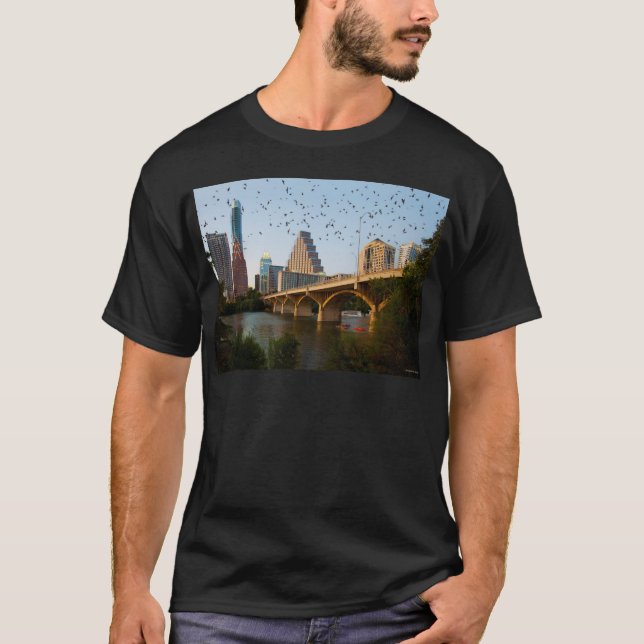 T-shirt Austin, Texas Congress Bridge Bats (Devant)