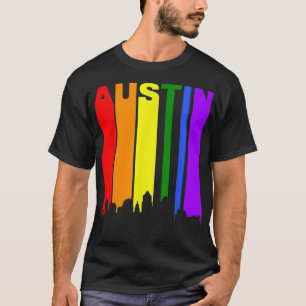 T-shirt Austin Texas LGBTQ Gay pride Rainbow Skyline _1