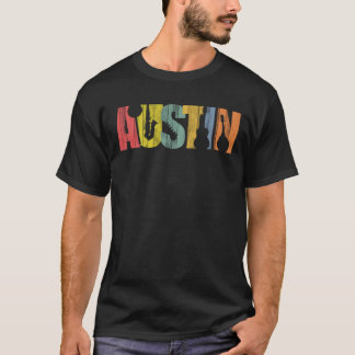 T-shirt Austin Texas Music Grain de bois déprimé