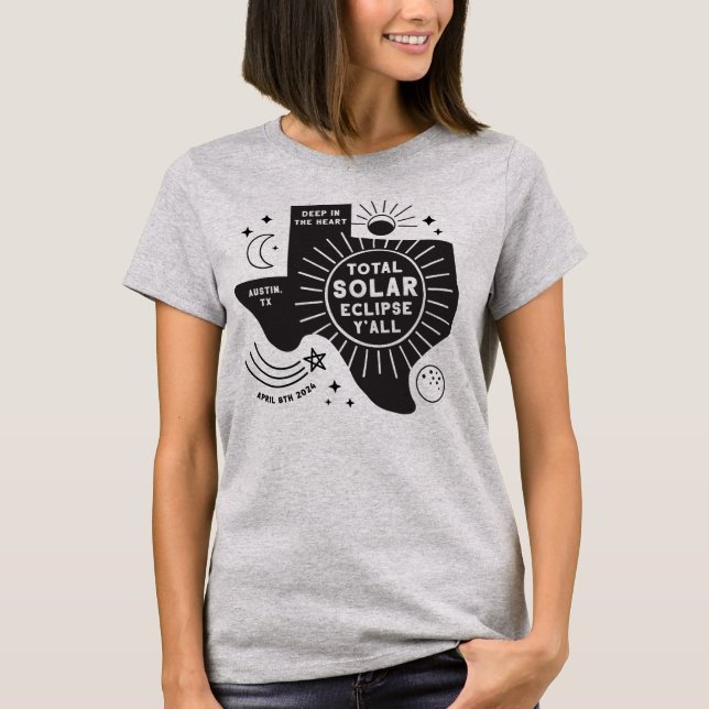 T-shirt Austin Texas Solar Eclipse (Devant)