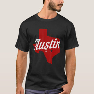 T-shirt Austin Texas TX State Map Vintage Pride 2