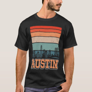 T-shirt Austin Texas USA Retro Vintage Sunset Skyline Aust
