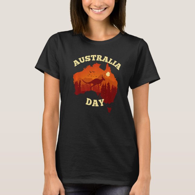 T-shirt Australia Day  Australian Map Flag Patriotic (Devant)