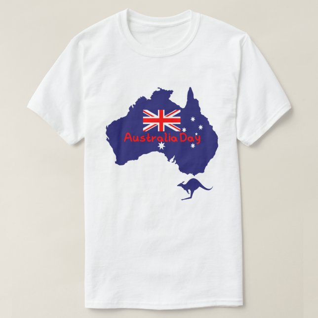 T-shirt Australia Day Flag Map  (Design devant)