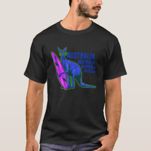 T-shirt Australia Day Retro Vintage Kangaroo Hommes Femmes
