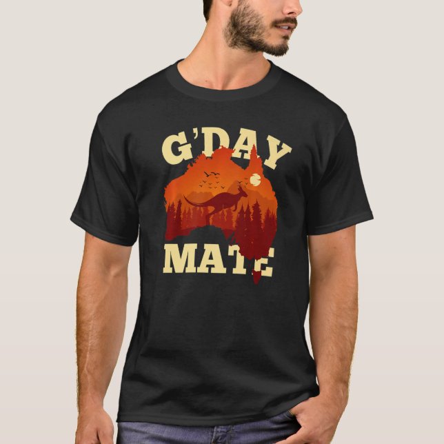 T-shirt Australia G'Day Mate  Australian Flag Aussie Map 1 (Devant)
