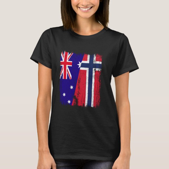 T-shirt Australia Norway Half Flag Australian Norwegian An (Devant)
