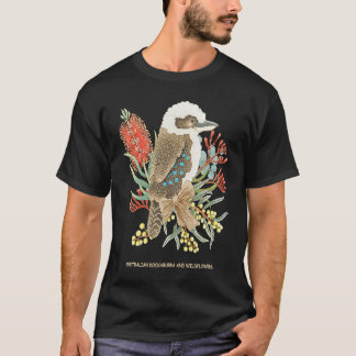 T-shirt Australian Kookaburra and Wildflowers