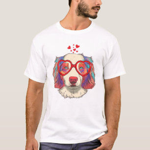 T-shirt Australian Shepherd Chien Lunettes de soleil Amour