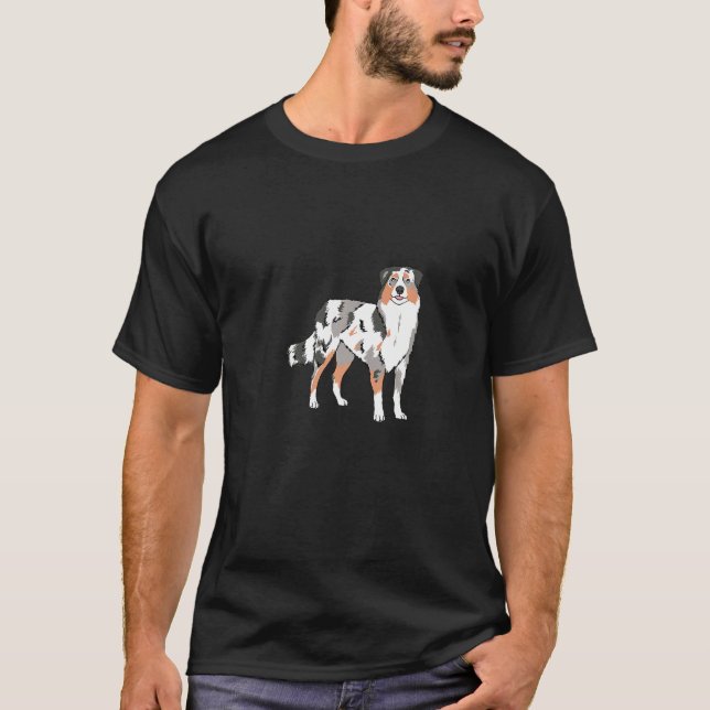 T-shirt Australian Shepherd Dog Funny Design Premium (Devant)