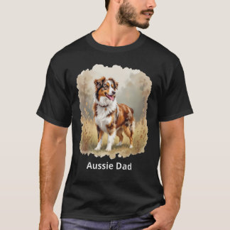 T-shirt Australian Shepherd Dog Red Merle Aussie Dad