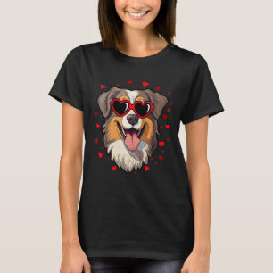 T-shirt Australian Shepherd Valentine Heart Mignonne Amour