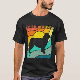 T-shirt Australian Shepherd Vintage Retro Chien Maman Papa