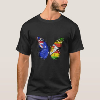 T-shirt Australian Zimbabwean Flag Butterfly