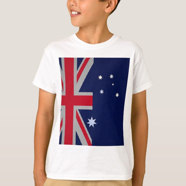 T-shirt Australie Design en fibre de carbone Style Chrome (Devant)