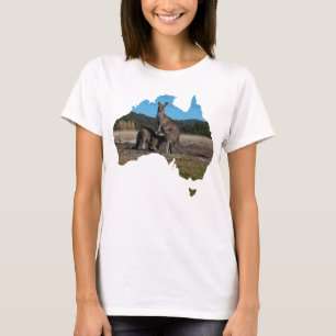 T-shirt Australie Forme Kangourou avec bébé joey