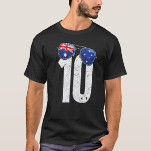 T-shirt Australie Joueur de football Numéro 10 Drapeau aus