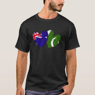 T-shirt Australie Pakistan Cœur Drapeaux Australien Pakist