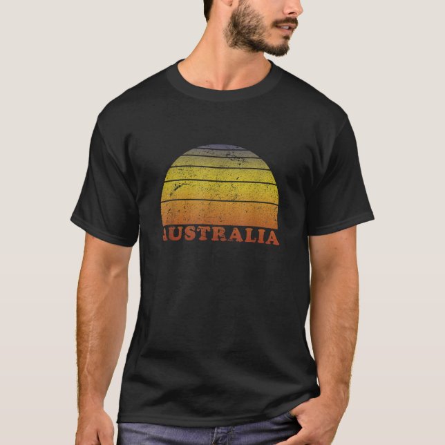 T-shirt Australie Retro Vintage les années 70 Throwback Su (Devant)