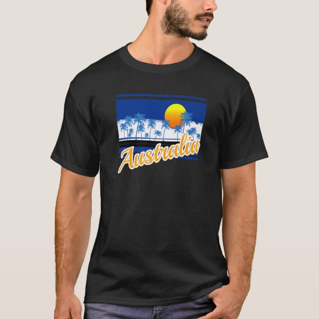 T-shirt Australie Vintage Surf Style Retro Beach (Devant)