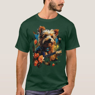 T-shirt Australien Terrier Jouant de la guitare